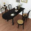 Table de salle à manger noire en bois massif demi-cercle-841669500