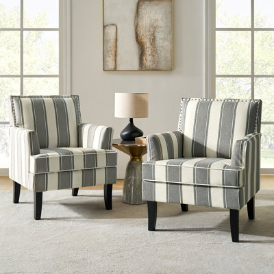 Iliana 27.15" Wide Transitional Upholstered Armchair with Nail Head Trim