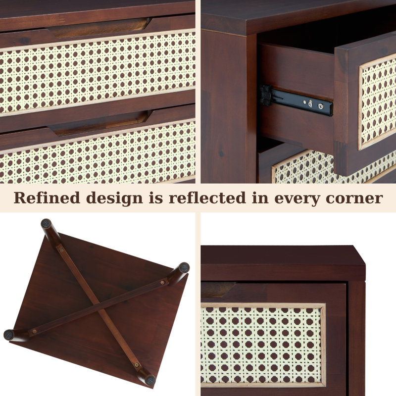 Oliver Solid Wood 2-Drawer Nightstand