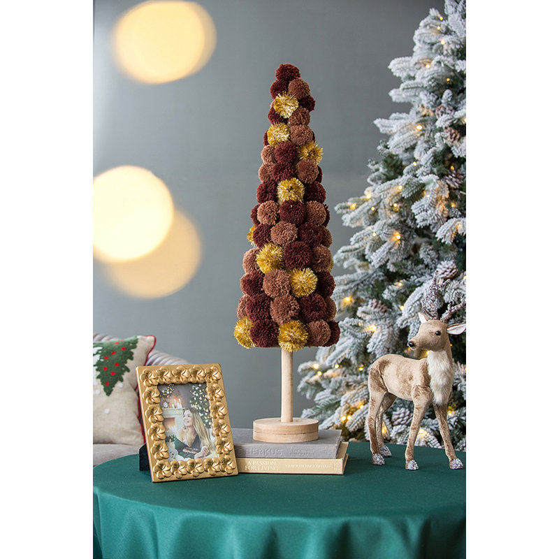 Grand arbre de Noël 8,7 x 8,7 x 31,5 po, café multicolore, H 31,5 po x l 8,7 po x P 8,7 po