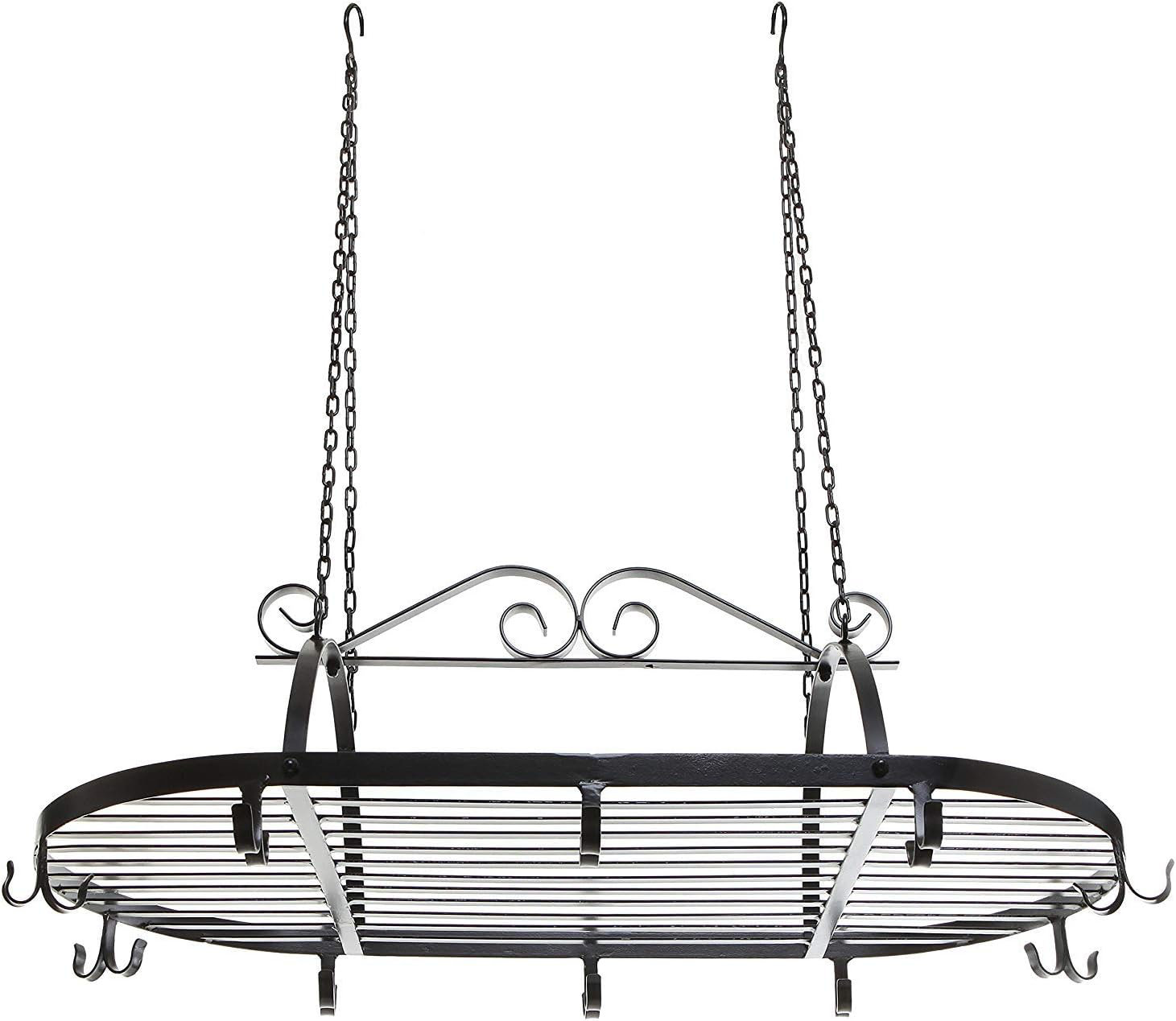 Prep & Savour Metal Oval Hanging Pot Rack | Wayfair