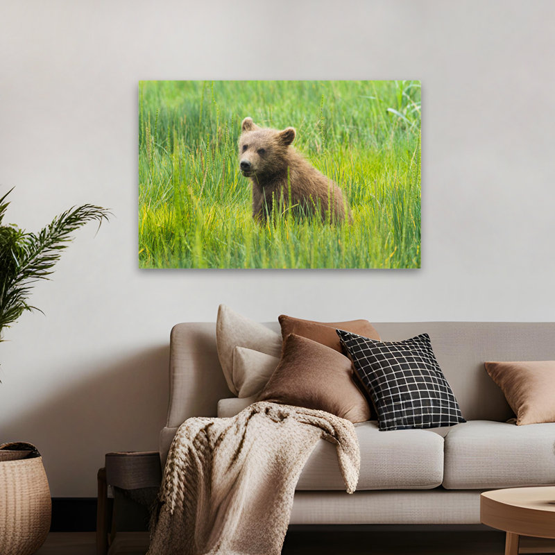 Ourson grizzly - Art animaux sauvages, H 48 po x l 32 po