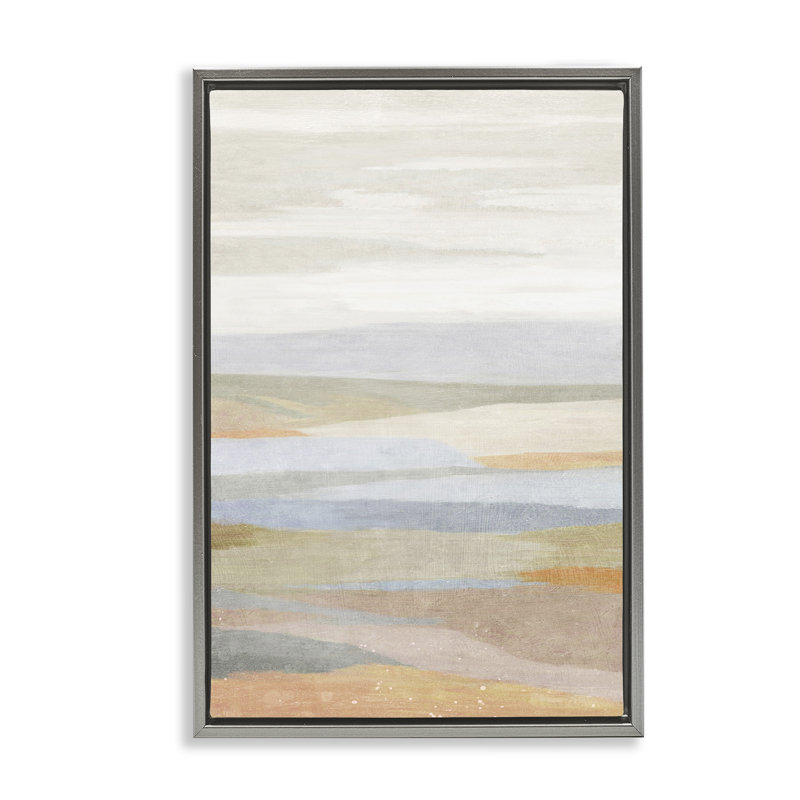 «Neutral Beach Dunes» par Suzanne Nicoll, Cadre flottant gris lustré, H 31 po x l 21 po