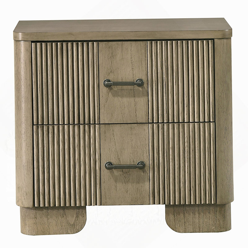 Table de chevet en bois avec 2 tiroirs de rangement pour la chambre à coucher