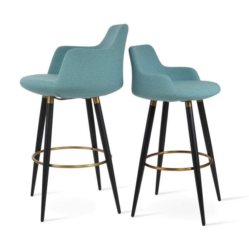 Tabouret de bar et de comptoir Dervish Ana, Ambre, Noir, Tabouret de bar (hauteur d'assise de 29,5 po)