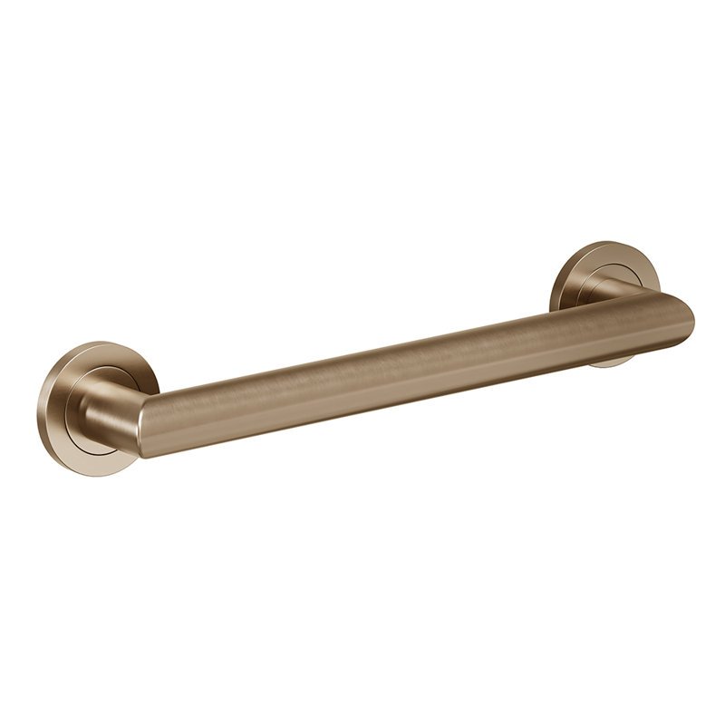 18" Wall-Mounted Summit Grab Bar - Brushed Bronze, Premium Brass Construction, Installation Hardware Included, 18" W
