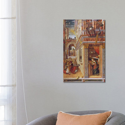 The Annunciation With St. Emidius, 1486 by Carlo Crivelli - Wrapped Canvas Painting
