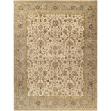 Hand Knotted Wool Oriental Area Rug in Beige/Brown/Gray/Ivory