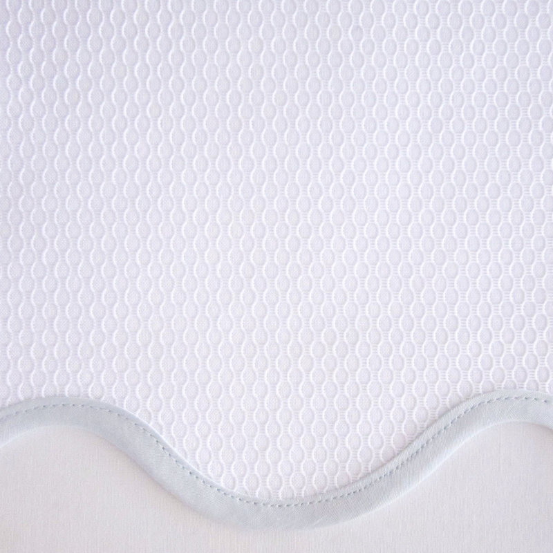Honeycomb 100% Cotton Coverlet, White/Eucalipto, Full / Double Coverlet / Bedspread