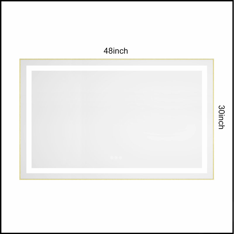 Miroir de salle de bain à DEL avec façade et rétroéclairage, miroir de meuble-lavabo mural avec cadre en aluminium, antibuée, mémoire, 3 couleurs, gradation continue