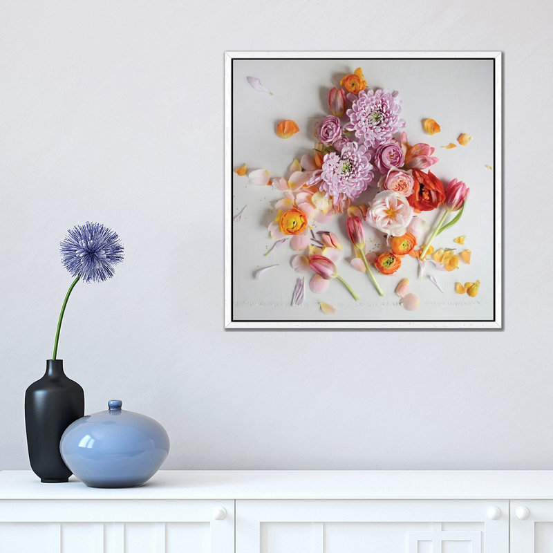 Fresh Bloom by Sarah Gardner - Print on Canvas, 45.72 cm H x 45.72 cm W, White Floater Frame