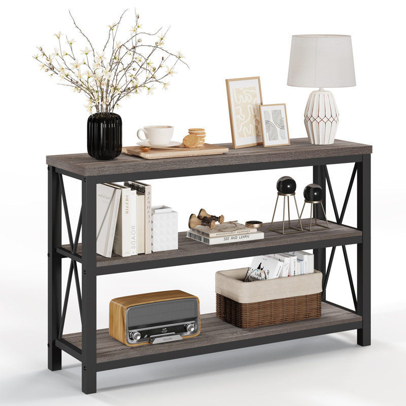Aust 47.24'' Console Table, Dark Grey Oak