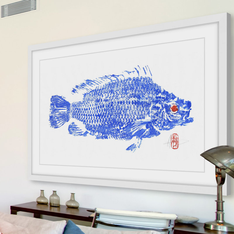 « tilapia blue », reproduction d’art encadrée, H 30 po x l 45 po x P 1,5 po