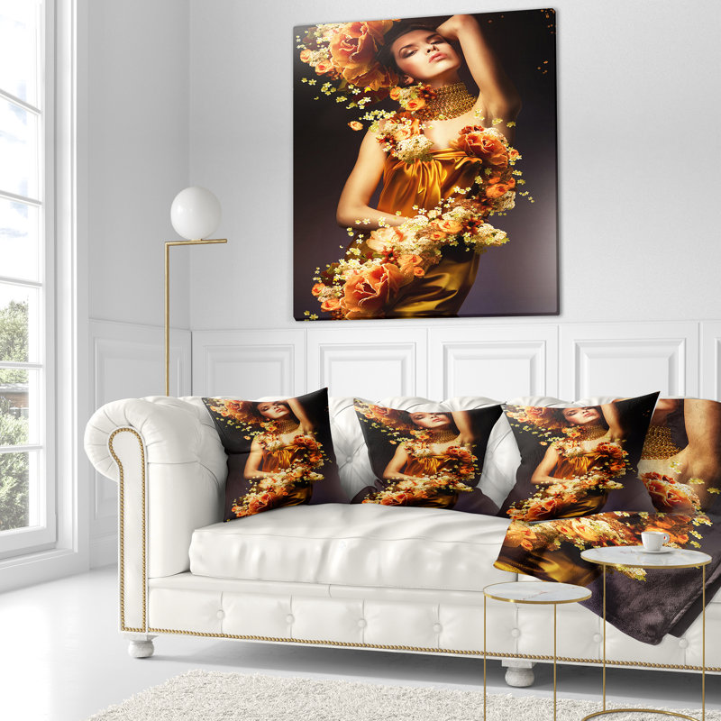 Portrait Oreiller Femme Sensuelle Abstract