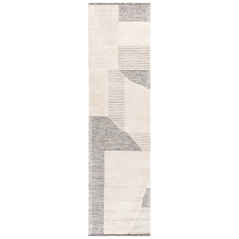 Natura 506 Hand Woven 80% Wool; 20% Cotton Geometric Shapes Rug, Runner 2'3" x 9'