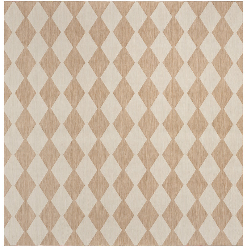 Tapis intérieur / extérieur rectangulaire Positano, Beige, Square 10'
