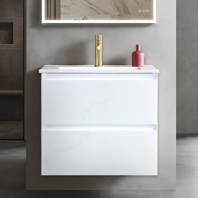 Meuble-lavabo mural simple 24 po avec lavabo