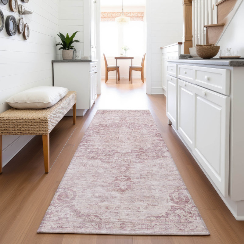 Premium Machine Washable Larock AMF1238 Global Rug, Runner 2'3" x 7'6"
