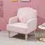 Chaise d'appoint rétro rose moderne - pieds en bois massif et tissu moelleux, capacité de 300 lb, facile à assembler-709474420-723411630-726300279