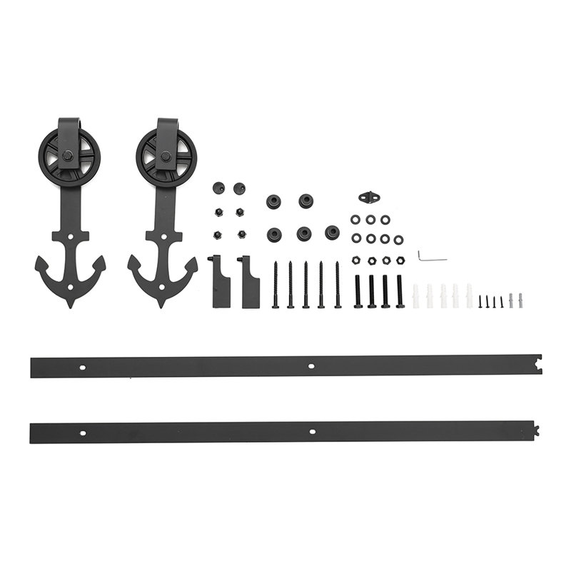 Rustic Anchor Shaped Barn Door Hardware Kit 6ft