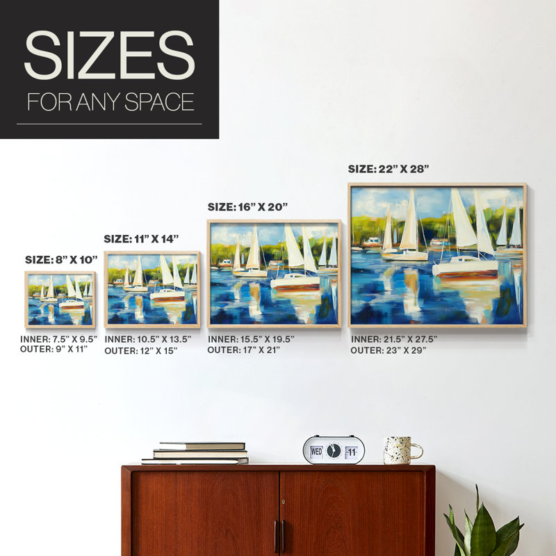 Nautical Series-LXV -Framed Print - Restickable, 8" H x 10" W, Natural