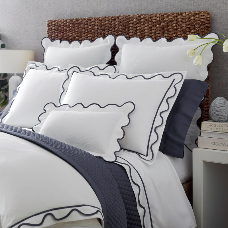 Amalfi Duvet Cover, Ivory/Eucalipto, California King Duvet Cover
