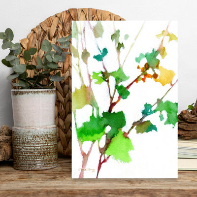 Contemporary Art Abstract Colorful Contemporary Orange Tree Landscape Nature Wall Art by Janel Bragg - Wrapped Canvas Print