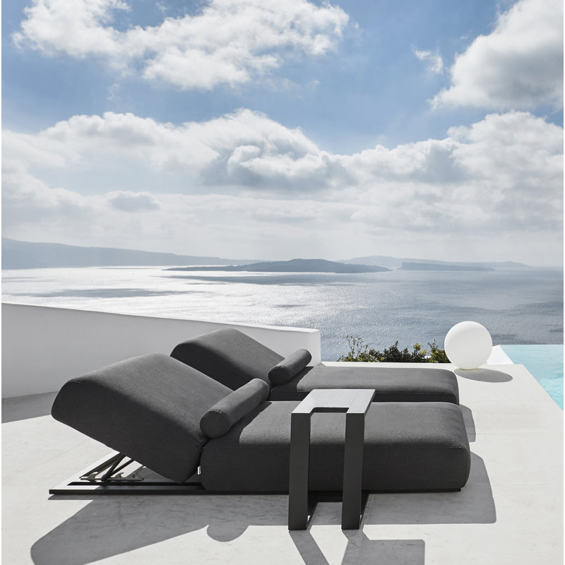 Dionne Aluminum Outdoor Armless Lounge Chair , Sunbrella® Cushions Included