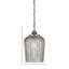 Pendentif à chaîne présenté en finition nickel brossé avec verre texturé argenté de 23 cm-575936041-575935901