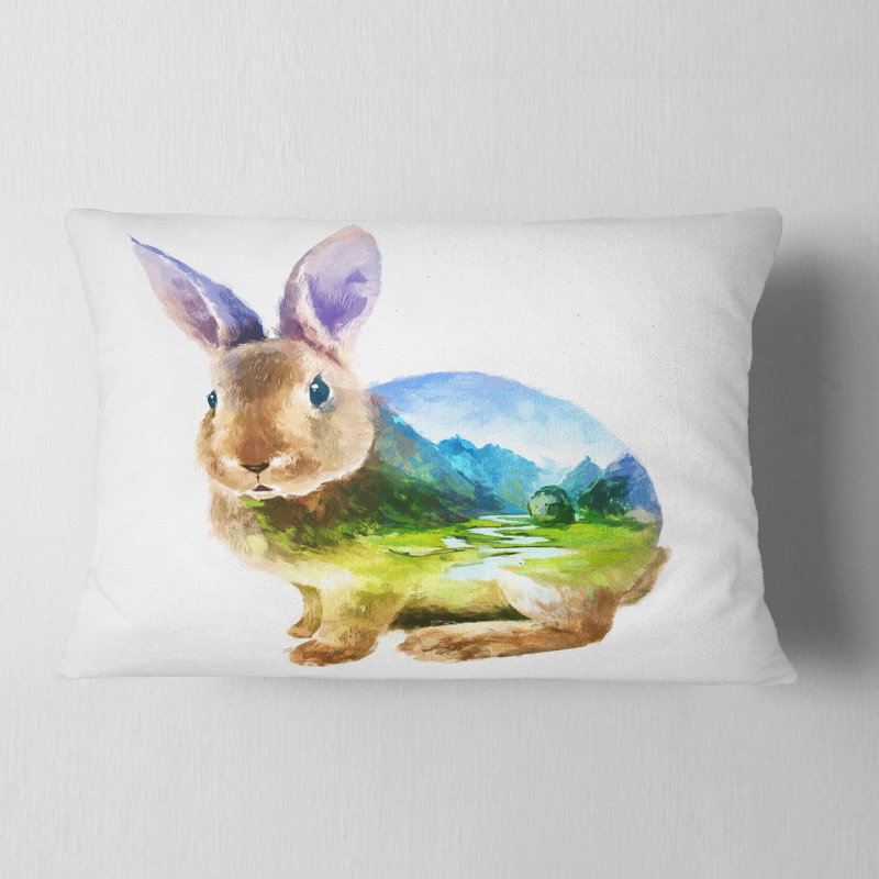 Coussin lombaire à double exposition animal lapin