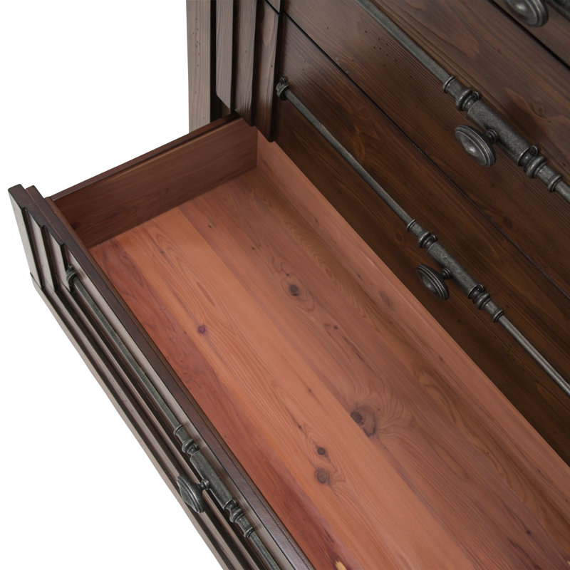 Commode double en bois massif à 9 tiroirs avec miroir 68,25 po Carrollton