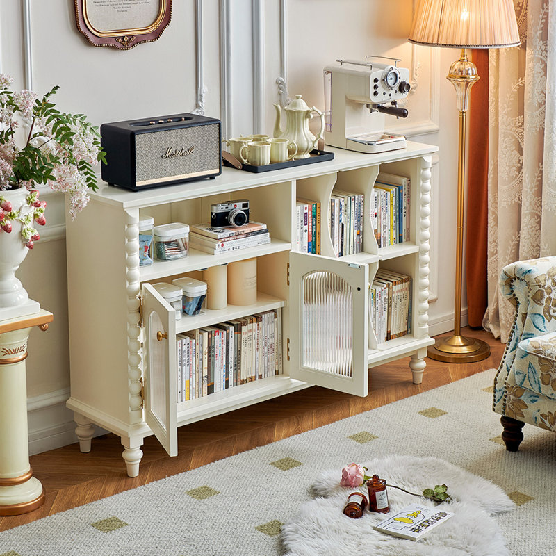 Modern minimalist style home bookcase, Cream
