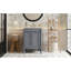 Meuble-lavabo de 24 po de style rétro, charnières à fermeture en douceur, cadre en bois massif, grand espace de rangement,