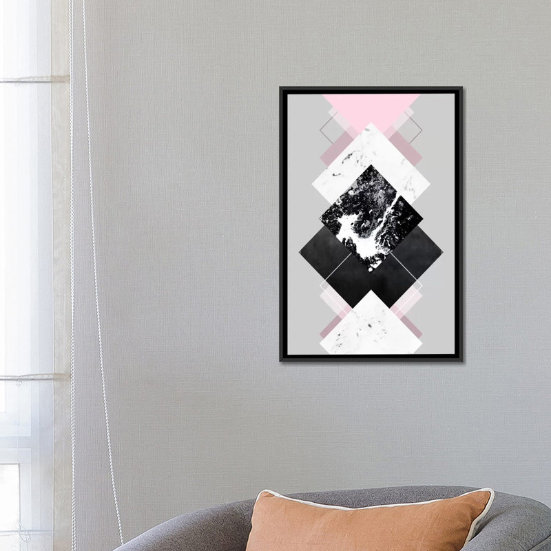 « geometric textures vii » par mareike böhmer, impression sur toile tendue, H 26 po x l 18 po x P 1,5 po, Pas de tapis
