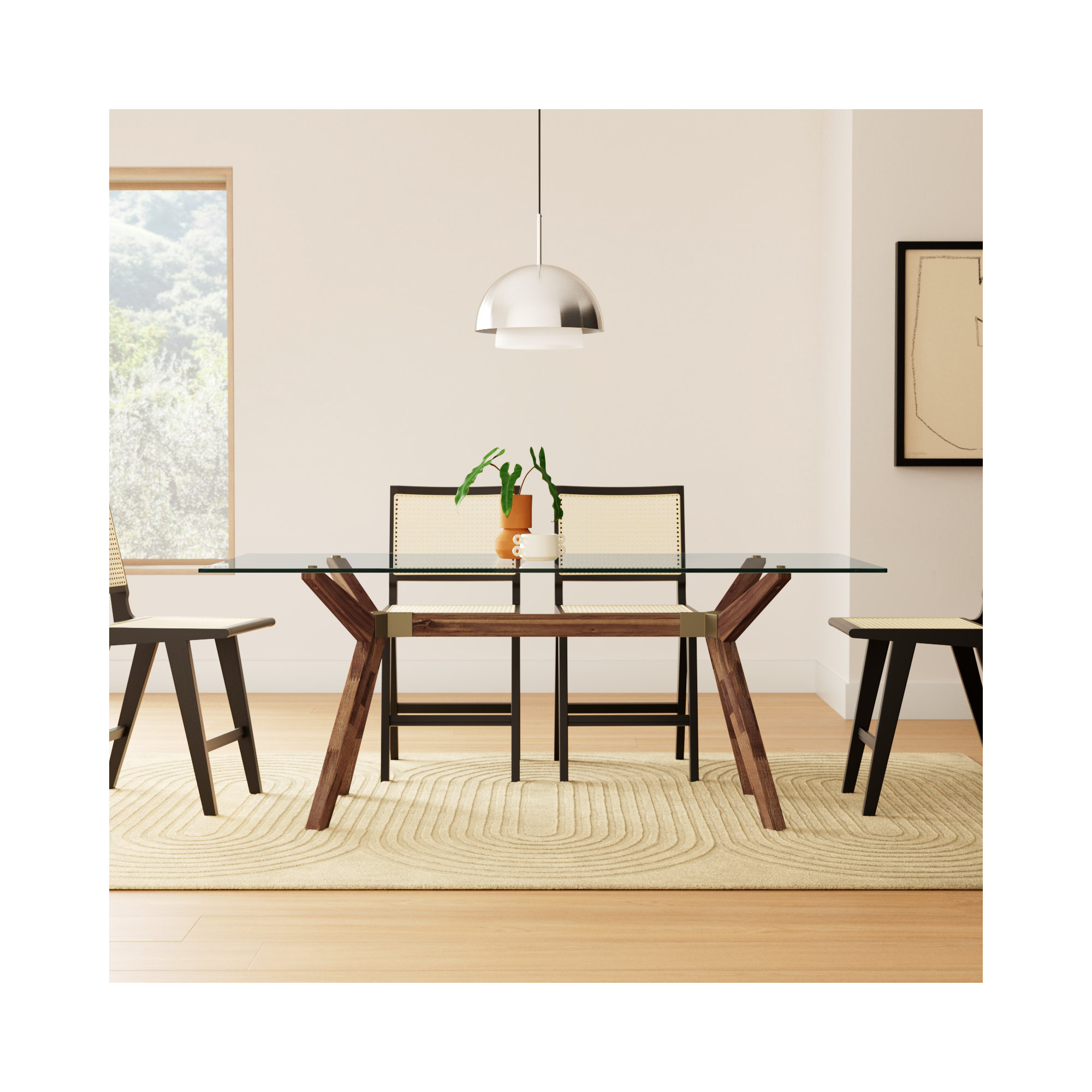 Walter Coffee Table, Brown, 29.61" H x 74.8" W x 39.37" D