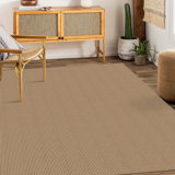 Tapis en coton lavable à la machine avec envers antidérapant brun clair / brun