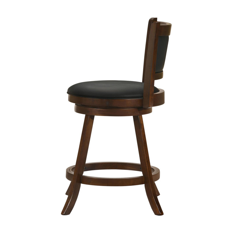 Caesare Swivel Stool in Brown and Black, Counter Stool (24.75" Seat Height)