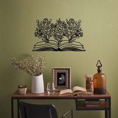 Elegant Decorative Metal Wall Accessory, Black Finish, 16.9 x 27.6 inches | 100% Metal, Thickness: 0.06 inches | Perfect for Home Decor, Adds a Touch of Modern Style to Any Room