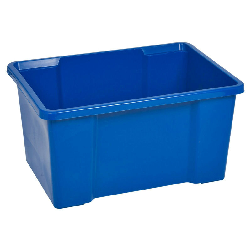 Symple Stuff Plastic Decorative Bin, Dark Blue Box