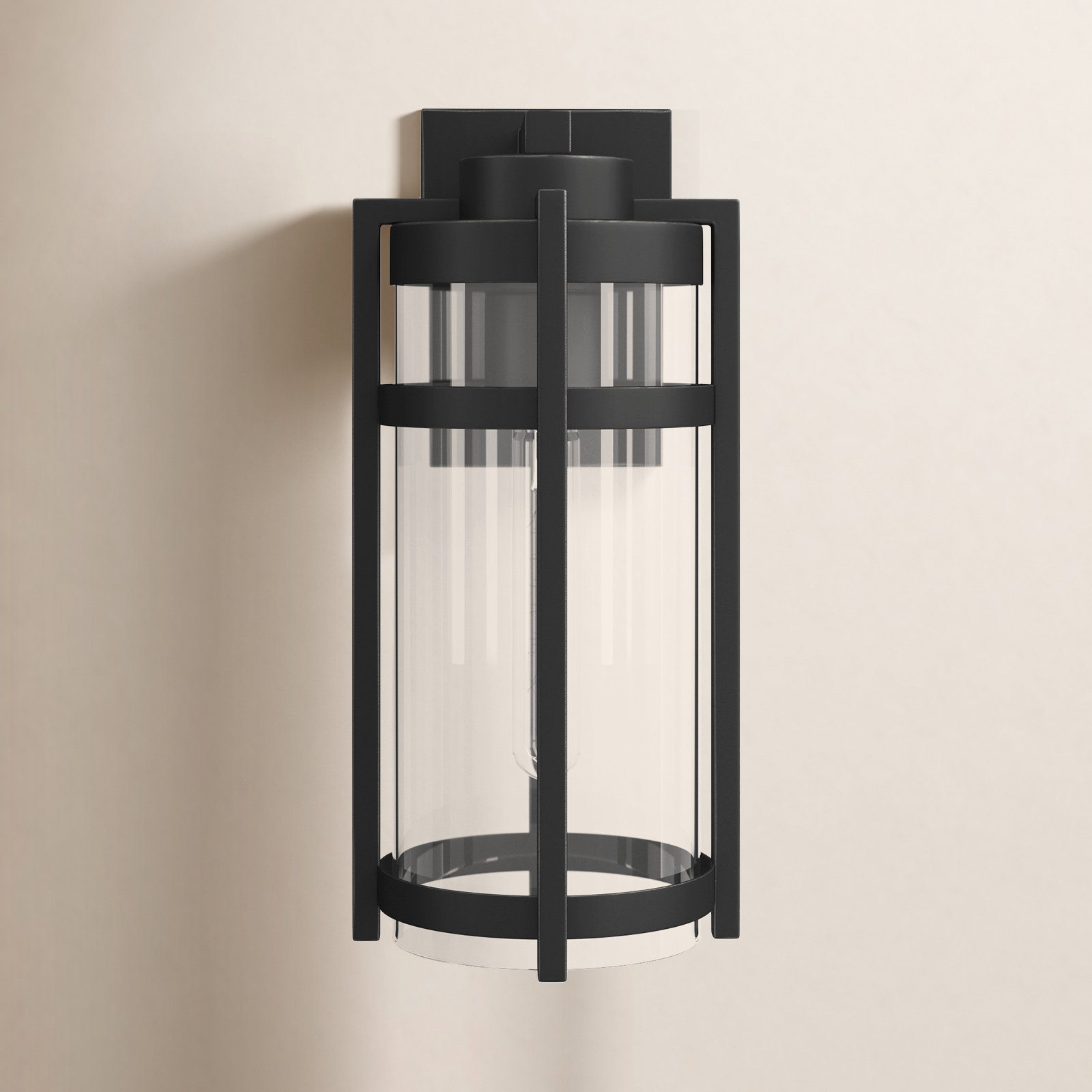 Briggs Seeded Glass Outdoor Wall Lantern, 15.8" H x 8.5" W x 8.5" D
