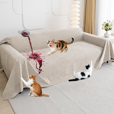 Cat Scratch-Resistant Waterproof Sofa Cover, Pet-Friendly Anti-Slip Couch Protector, Washable