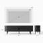  Meuble télé Hernest 84 po avec porte tambour en chêne massif et tablettes réglables pour le salon-1770446359