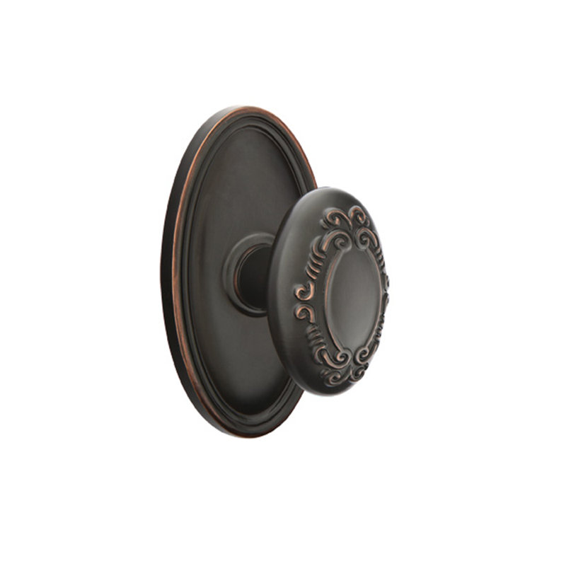 Double Dummy Victoria Knob with Oval Rose, Oil Rubbed Bronze