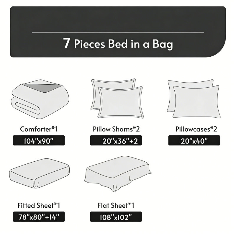 7 Piece King Reversible Comforter Set Burnt Orange , Orange Abstract