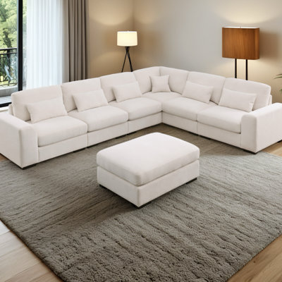 Canapé modulaire rembourré avec 6 coussins décoratifs