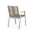 Outdoor Modern Aluminum Dining Chair With Rope Seat (Set Of 2), Silver And Taupe-1090302187