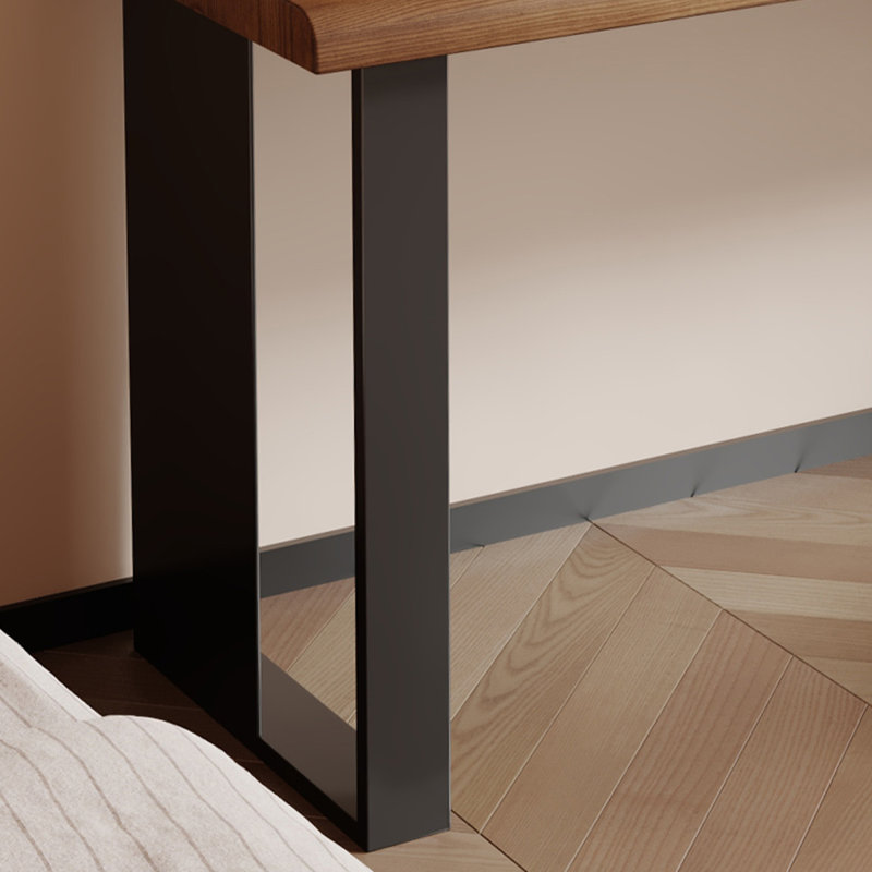 Bureau rectangulaire brun et noir en bois massif, 29.53" H x 62.99" W x 23.62" D