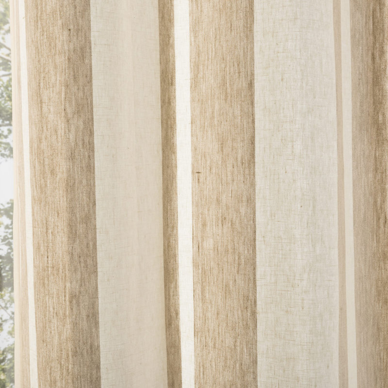 Charlotte 100% Linen Semi Sheer Curtain Single Panel, 52" W x 84" L