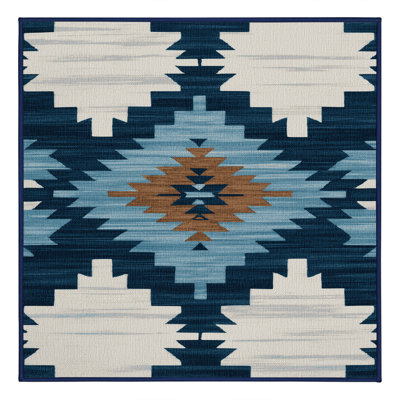 Washable Hopi Rain Clouds Southwestern Area Rug