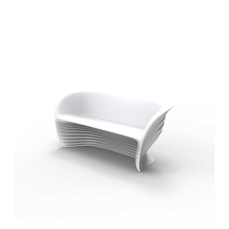 Biophilia 74.75" Wide Patio Sofa, Plastic Basic White